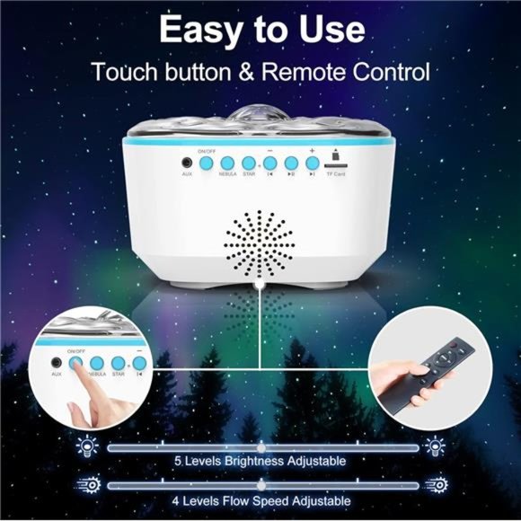 Star Projector Galaxy Light - Star Night Light Projector with Remote Control - Picture 2 of 6